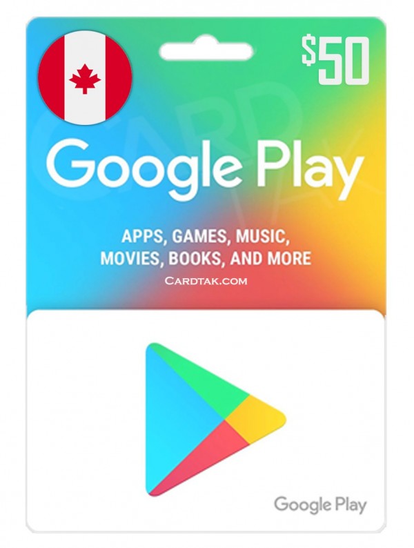 گیفت کارت گوگل پلی 50 دلاری کانادا (بهترین قیمت)