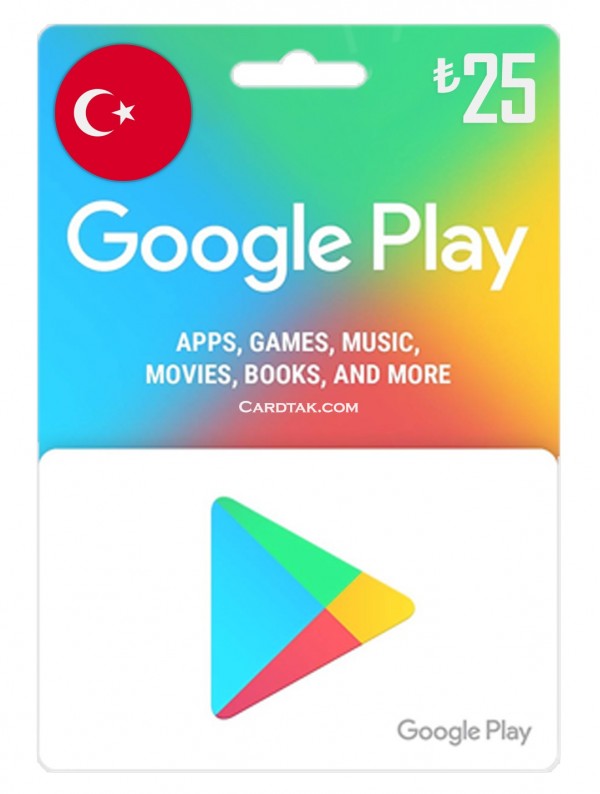 گیفت کارت گوگل پلی 25 لیره ترکیه (بهترین قیمت)