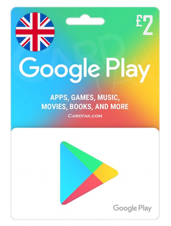 گیفت کارت گوگل پلی 2 پوندی انگلیس (بهترین قیمت)