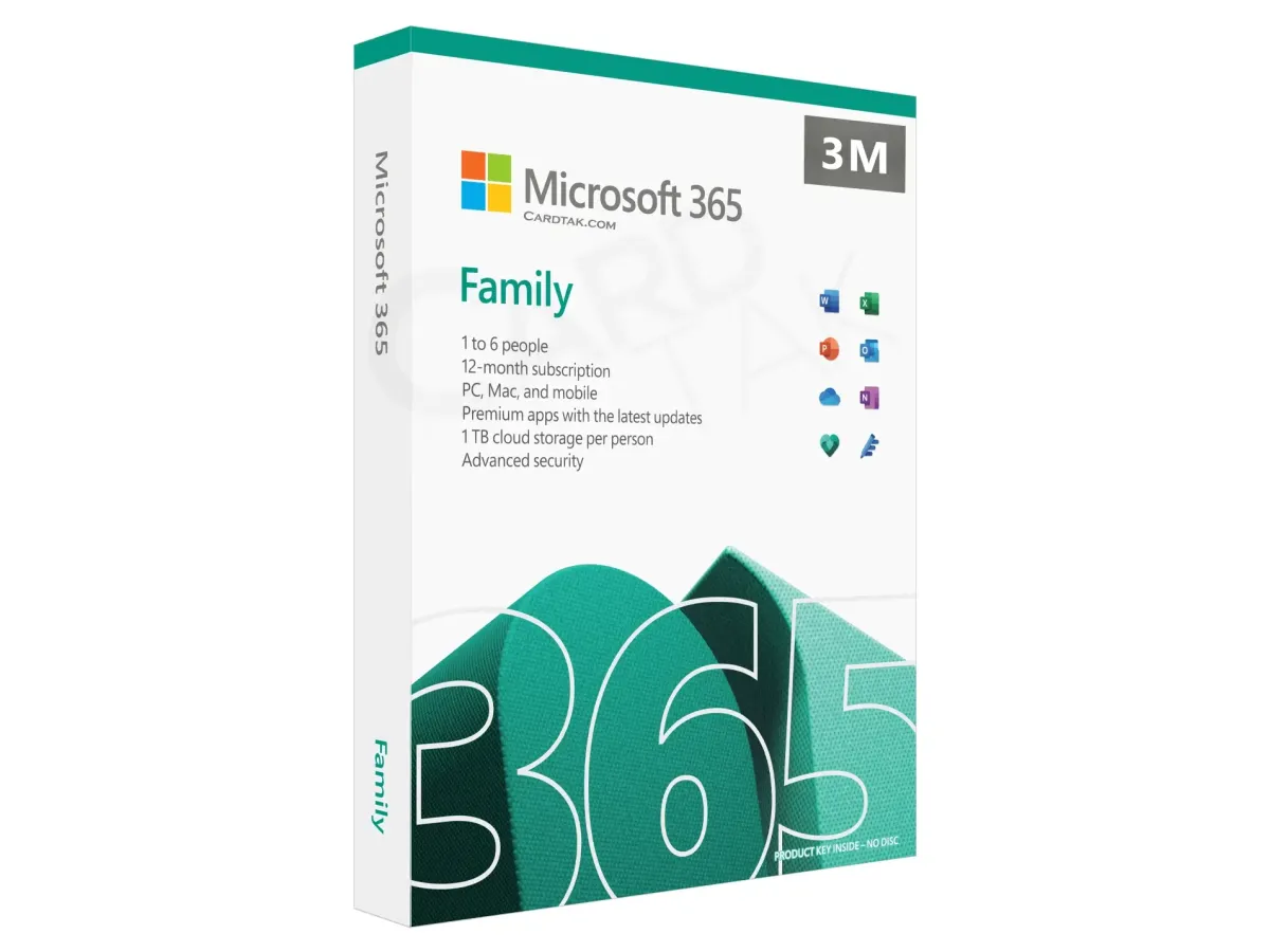 لایسنس آفیس 365 فمیلی 3 ماهه