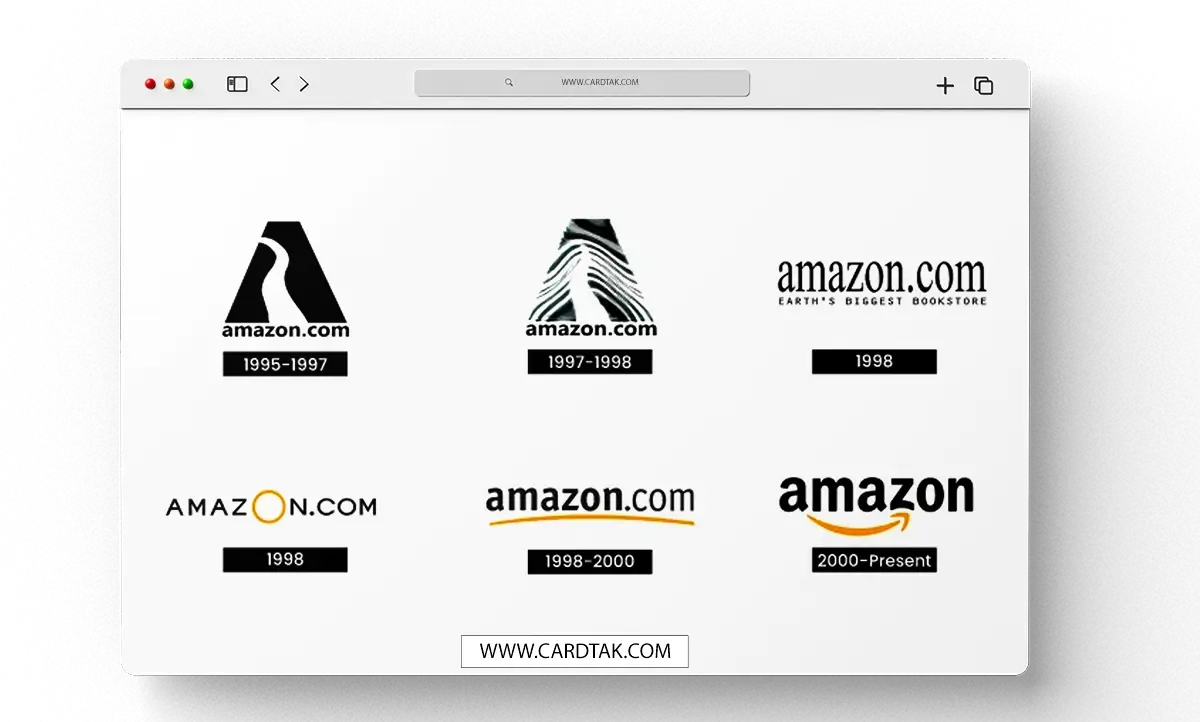 تغییر لوگوی آمازون طی زمان